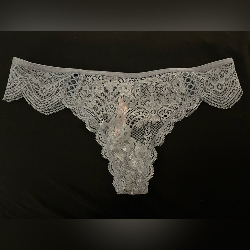 Victoria's Secret Gray and Blue Lace Panties